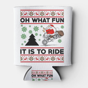 Oh What Fun It Is To Ride Santa Motocross Dirt Bik Can Cooler