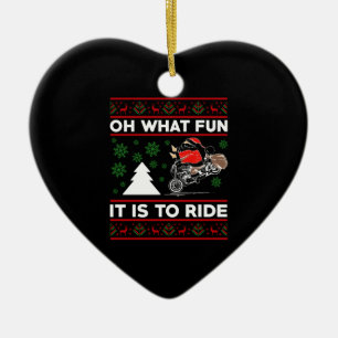 Oh What Fun It Is To Ride Santa Motocross Dirt Bik Ceramic Ornament