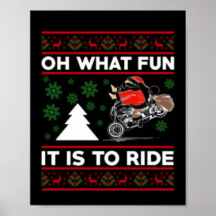Oh What Fun It Is To Ride Santa Motocross Dirt Bik Poster