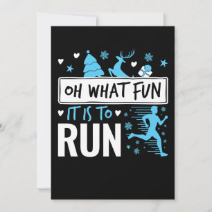 Oh What Fun It Is to Run Christmas Runner Running Holiday Card
