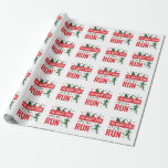 Oh What Fun It Is to Run Christmas Running Runner Wrapping Paper<br><div class="desc">This festive runner Christmas design is sure to please all types of runners,  whether you jog,  sprint or run distance races</div>