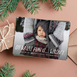 Oh what fun it wasn't funny Christmas photo Holiday Card<br><div class="desc">Oh what fun it wasn't. A funny and clever play on the "oh what fun!" jingle bells line is perfect for a tough year. Whether you've dealt with illness, loss or any other hardship, this simple Christmas card allows you to at least have a good sense of humour about it....</div>
