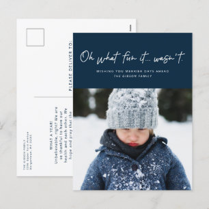 Oh what fun it wasn't navy funny photo holiday postcard