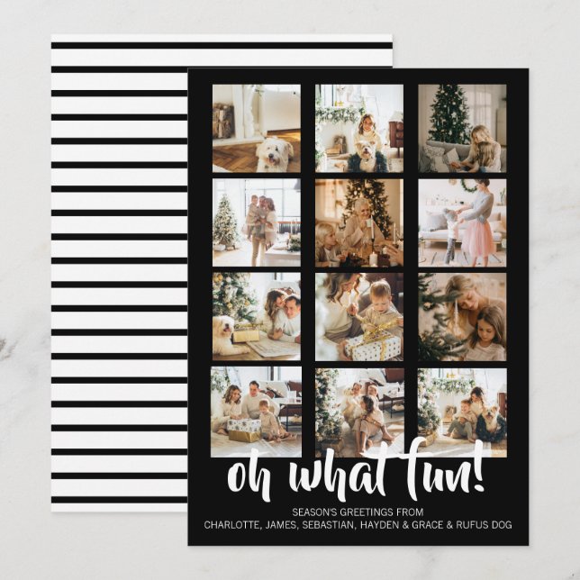 Oh What Fun Photo Christmas Personalized Holiday Card (Front/Back)