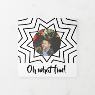 Oh What Fun Photo Personalized Christmas Tri-Fold Holiday Card