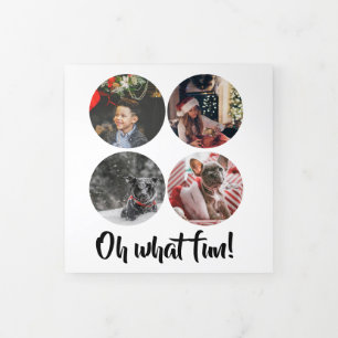 Oh What Fun Photo Personalized Christmas Tri-Fold Holiday Card