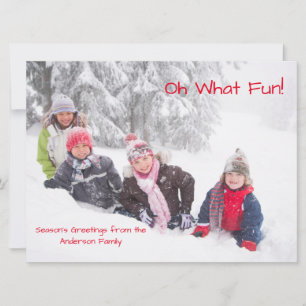 Oh What Fun Photo Points rouges - 6x8 Carte de Noë