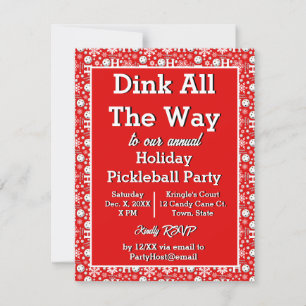Oh What Fun Pickleball Christmas Party Invitation