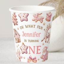 Oh What Fun Pink Cookies Christmas 1st Birthday