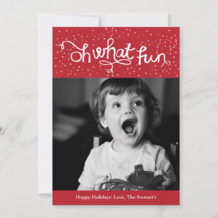Oh What Fun Scripty Carte photo de vacances - Roug