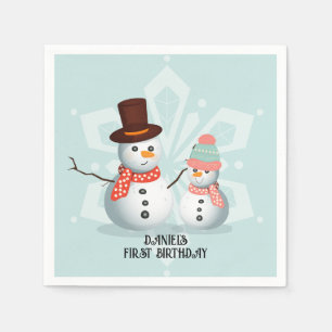 Oh What Fun Snowman Birthday  Napkin