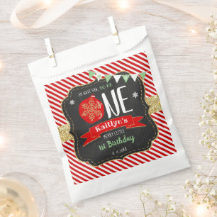 Oh What Fun To Be One! Christmas 1st Birthday Favour Bag