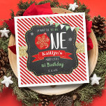 Oh What Fun To Be One! Christmas 1st Birthday Napkin<br><div class="desc">Celebrate in style with these trendy 1st birthday party napkins. This design is easy to personalize with your special event wording and your guests will be thrilled when they see these fabulous napkins.</div>