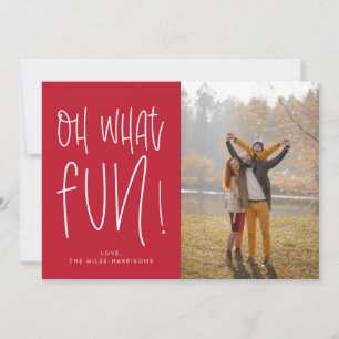 Oh What Fun Typographic Photo Holiday Card