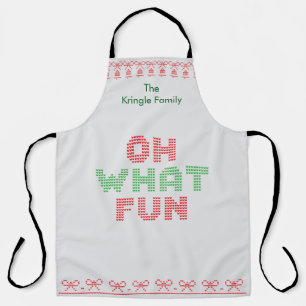 Oh What Fun Typography Christmas Apron