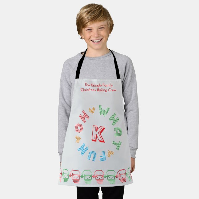 Oh What Fun Typography Christmas Apron (Worn)