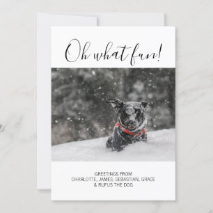 Oh What Fun Typography Personalized Christmas Holiday Card