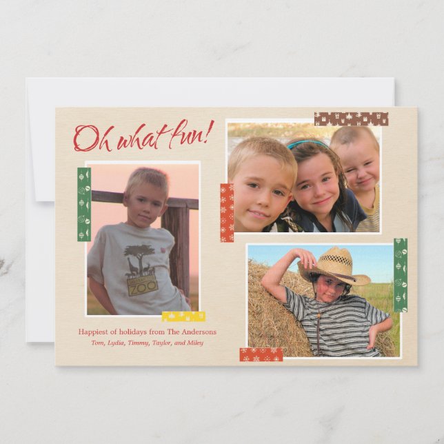 Oh what fun! Washi Frames Holiday 3-Photo (Front)
