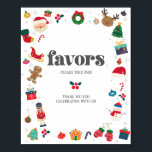 Oh What Fun Winter Christmas Favours Sign<br><div class="desc">Oh What Fun! The perfect way to celebrate your little one's birthday in style during the magical holiday season! This printable template package is designed to make your child's winter birthday party unforgettable. ★ If you need coordinating décor, please check my matching collection. If you have any questions about this...</div>