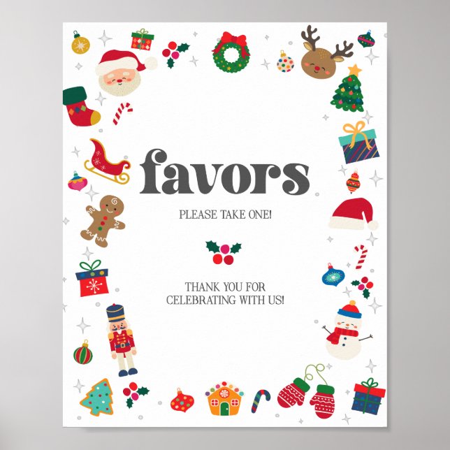 Oh What Fun Winter Christmas Favours Sign (Front)