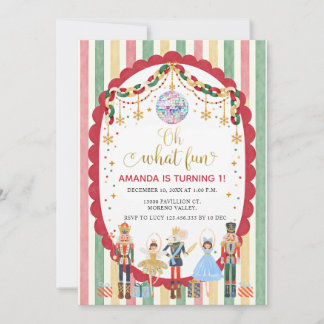 Oh What Fun Winter Nutcracker Christmas Birthday Invitation