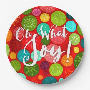 Oh What Joy! Colourful Holiday Paper Plates