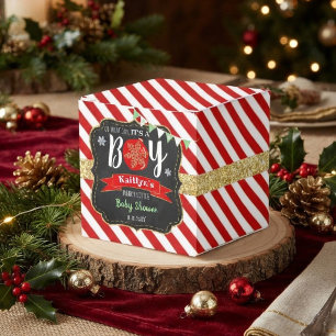 "Oh What Joy, It's A Boy!" Christmas Baby Shower Favor Box