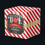 "Oh What Joy, It's A Boy!" Christmas Baby Shower Favor Box<br><div class="desc">Celebrate in style with these trendy favour boxes. The design is easy to personalize with your own wording and your family and friends will be thrilled when they receive this fabulous party favour boxes. Matching items can be found in the collection.</div>