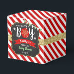 "Oh What Joy, It's A Boy!" Christmas Baby Shower Favor Box<br><div class="desc">Celebrate in style with these trendy favour boxes. The design is easy to personalize with your own wording and your family and friends will be thrilled when they receive this fabulous party favour boxes. Matching items can be found in the collection.</div>