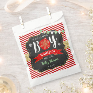 "Oh What Joy, It's A Boy!" Christmas Baby Shower Favour Bag