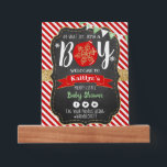 "Oh What Joy, It's A Boy!" Christmas Baby Shower Picture Ledge<br><div class="desc">Celebrate in style with this trendy baby shower welcome sign. The design is easy to personalize with your own wording and your family and friends will be thrilled when they see this fabulous party sign. Matching items can be found in the collection.</div>
