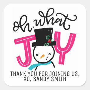 Oh, What Joy, Personalized Snowman Sticker
