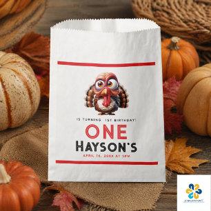 Oh what's fun Caricatures  Turkey 1st Birthday Favour Bag