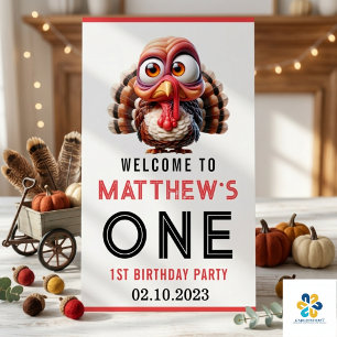 Oh what's fun Caricatures  Turkey 1st Birthday  Poster