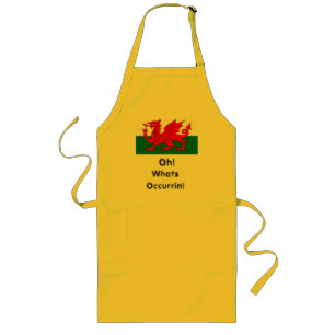 oh whats occurring welsh flag apron