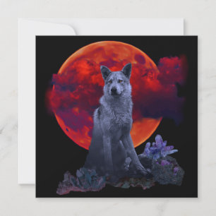 Oh Wolf Moon   Carte Goth Wolf