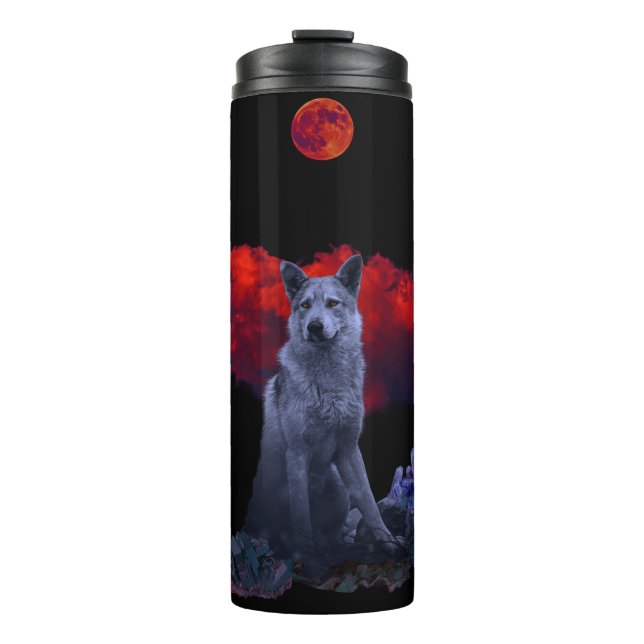 Oh Wolf Moon | Thermal Goth Coffee Tumbler (Front)
