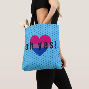 Oh Yes LGBT Bisexual Pride Heart Tote Bag