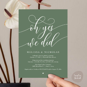 Oh Yes We Did Modern Script Elopement Announcement