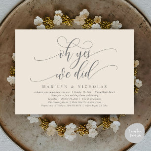 Oh Yes, We Did, Modern Wedding Dinner and Party Invitation
