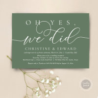 Oh Yes, We Did, Wedding Elopement Romantic Dinner 