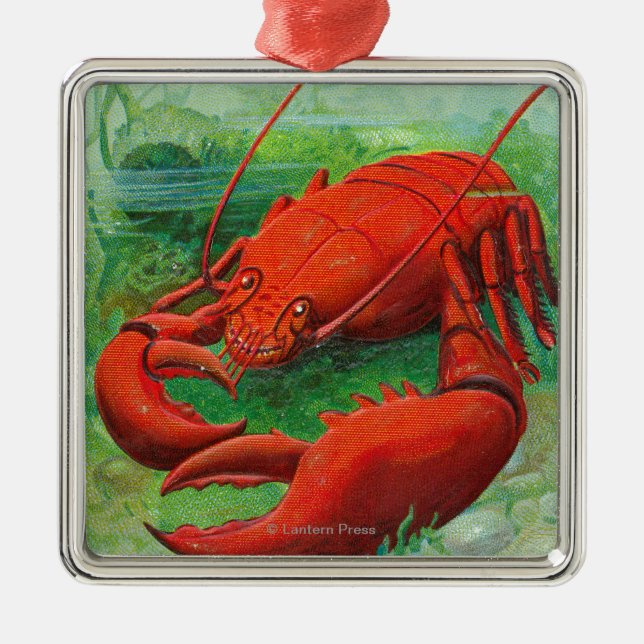Oh You Lobster Scene Metal Ornament (Front)