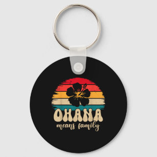 Ohana Means Family Hawaii Summer Vacation Holiday Keychain