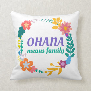 Ohana Means Family   Throw Pillow