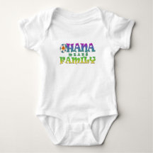  Ohana means family - with plumeria Baby Bodysuit