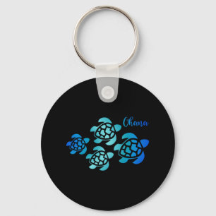 Ohana Sea Turtle Family Hawaii Vacation Tropical H Keychain