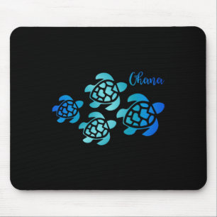 Ohana Sea Turtle Family Hawaii Vacation Tropical H Mouse Pad