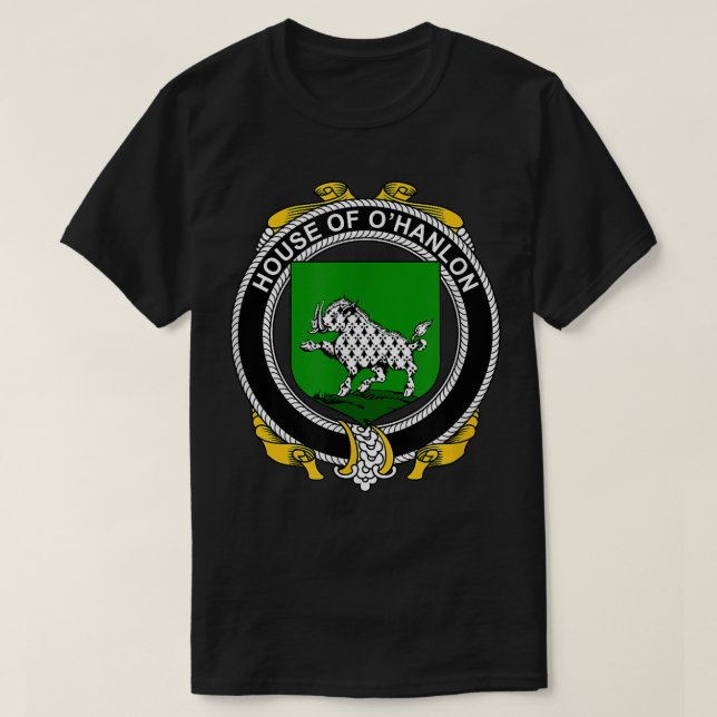 O'Hanlon Coat of Arms  Family Crest  T-Shirt (Design Front)