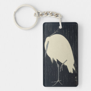 Ohara Kosen Heron argenté dans la pluie