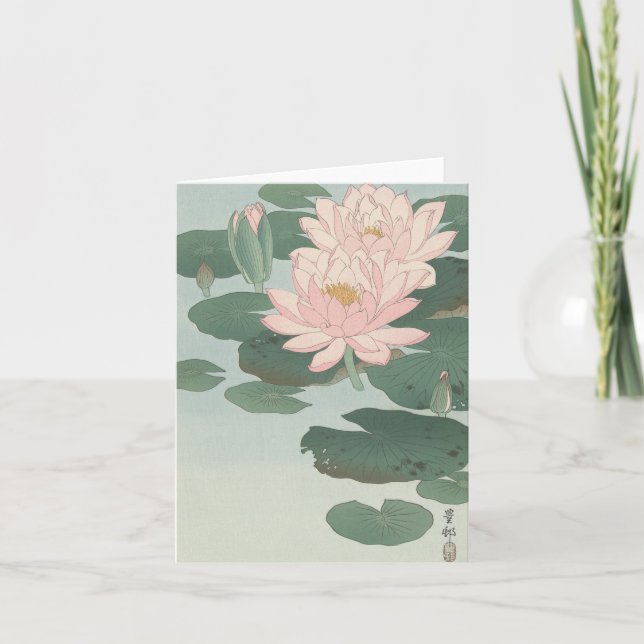 Ohara Kosen Lit d'eau à fleurs - Carte blanche (Devant)